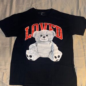 Black 'LOVED' Teddy Graphic Tee